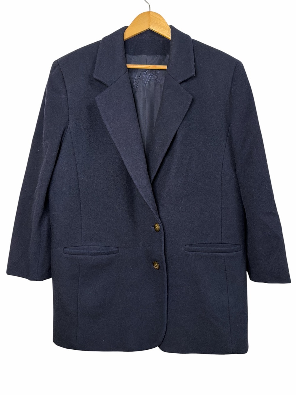 Peter Nygard Navy Wool Cashmere Blend Blazer Jacket Size 14